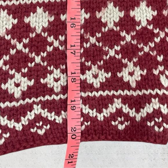 CAbi Red Ivory Fair Isle Nordic Shrug Cardigan Sweater 3/4 Sleeve 971 Size M - Picture 9 of 11